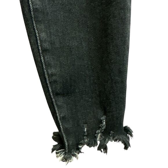 Good American Good Legs Crop Black Jeans Raw Hem Women's Size 2/26 Skinny - Picture 4 of 6